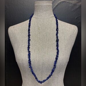 Vintage 36-inch Lapis Lazuli Chip Necklace #5464
